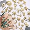 50Pcs Christmas Nail Charms Gold Christmas Charms for Nails Design