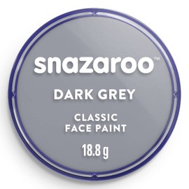Snazaroo Classic Face and Body Paint for Kids and Adults, Dark Grey Colour, Water Based, Easily Washable, Non-Toxic, Makeup, Body Painting for Parties, for Ages 3+