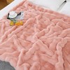 UKELER Pink Faux Fur Throw Blanket for Girls 50''x60'' Decorative