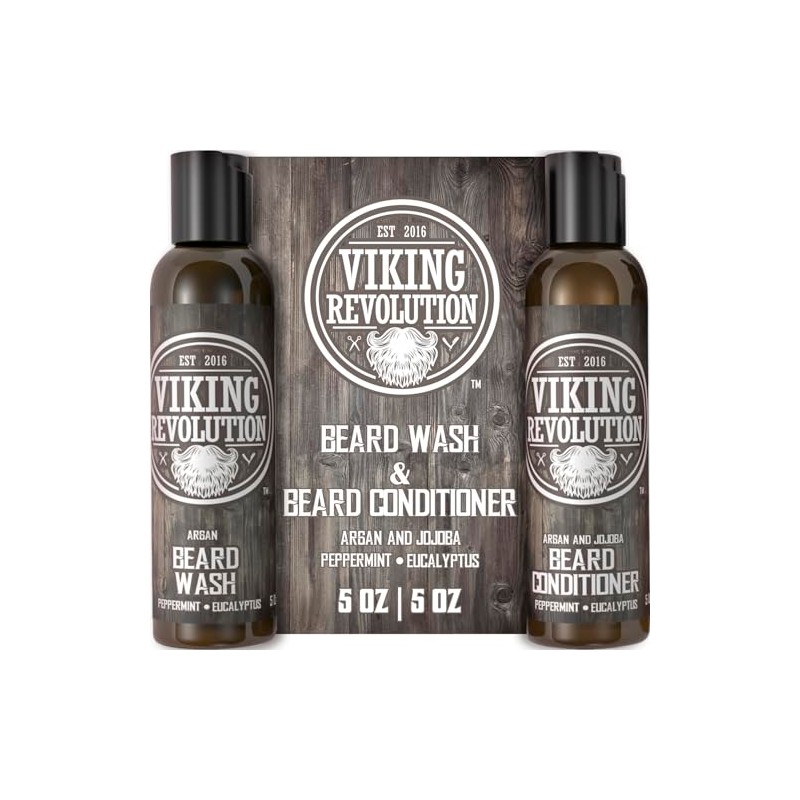 BEST DEAL Beard Wash & Beard Conditioner Set w/ Argan