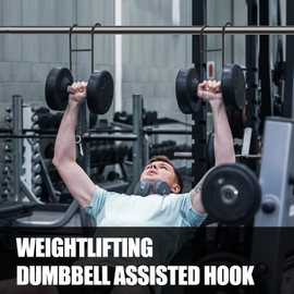 Dumbbell Spotter Hooks, 2 Pack Upgraded 230 lbs Heavy Duty Rack Attachments for Bench Press, Chest and Shoulder Workouts