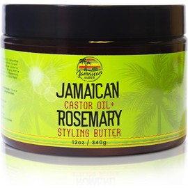 Rosemary Hair Styling Gel - 12 fl oz - with Castor Oil for Strong, Damage-Preventing Hair Locks - Nourishing and Promote Hair Growth by Jamaican Amber