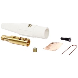 Marinco CLS40MB-B CLS Cam Type, Series 16 Inline, Single Pin Connector, 400 Amp, 600 Volt, 2/0-4/0 AWG, Male - White (B)