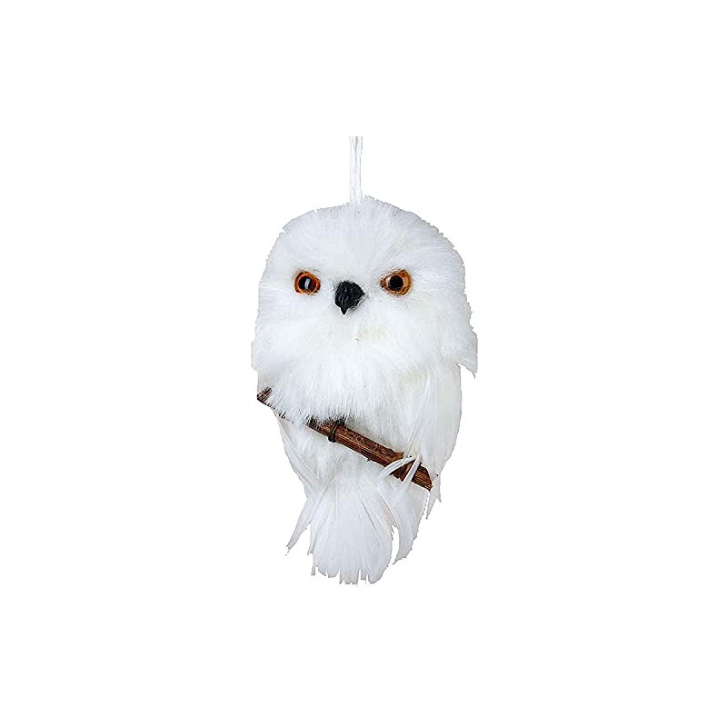 Kurt S. Adler YAMC2220 Hanging Owl Ornament with Branch, White,