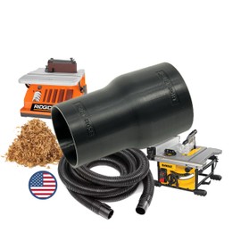 Hose Adapter for 2-1/2" Dust Collection Ports - Made in USA - Connects to Table Saw, Bandsaws, Spindle Sanders, Miter Saws, and other equipment (1-7/8" Hose)
