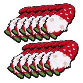 SEWACC 12pcs Christmas Themed Hat Patches Embroidered Santa Claus Craft Patches for Clothes Bags Accessories -Friendly Decorative Sew