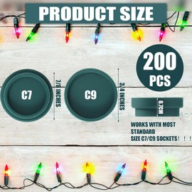 Threlaco 100 Pcs Christmas C9 C7 Socket Cap Light Bulbs Safety Plugs Double Sided Stringers Light Socket Cap Covers for Most Standard C7 C9 Unused Lamp Outdoor Indoor Roof Holiday Covering (Green)