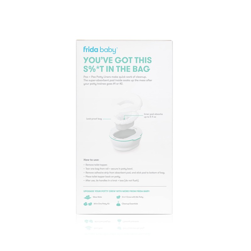 Frida Baby Poo + Pee Potty Liners, Leak-Proof, Super-Absorbent Liners