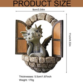 Beautiful Yard Dragon Sculpture, Garden Dragon Figures, Decorative Dragon Garden Figure, Polyresin Garden Dragon Figures, Statue Garden Dragon Figures, Decoration for Trees, Garden, Patio and Yard