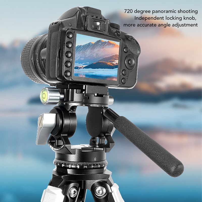 Camera Panoramic Tripod Head Aluminium Alloy with Handle Light Camera