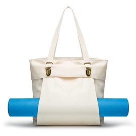 KUAK Yoga Mat Bag with Adjustable Yoga Mat Holder Pocket Fits Most Size Mats, Large Canvas Yoga Mats Tote Bags and Carriers, Yoga Mat Carryall Bag for Women, Gym, Pilates, Workout