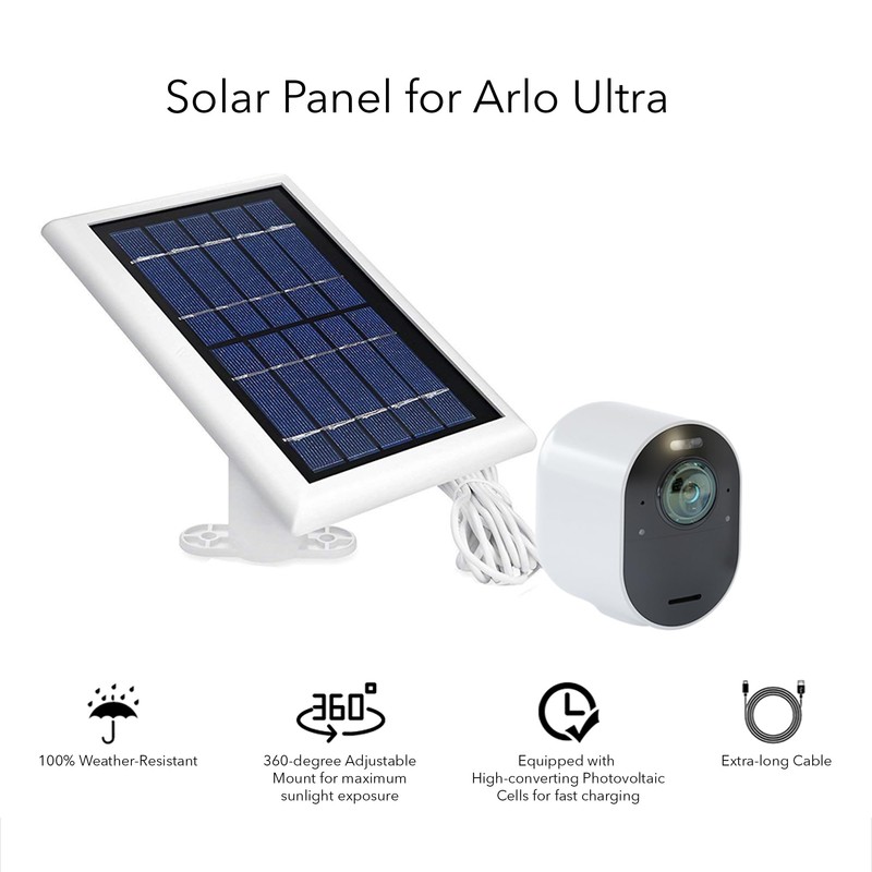 Wasserstein Solar Panel with 13.1-Foot Outdoor Magnetic Charging Cable for