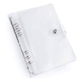 A5 Standard 6 Holes Clear Binder Covers, PVC Notebook Round Ring Binder Cover Protector Loose Leaf Folder for DIY Travel Photo Album Personal Organizers Scrapbooking(240 * 190mm)