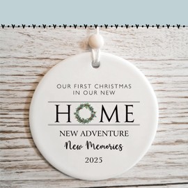 Our First Christmas in Our New Home Year 2025 1st Xmas in My New House Apartment Wedding Ornaments Couples Gift House Warming Gift Idea for Owner Realtor Gifts for Clients at Closing