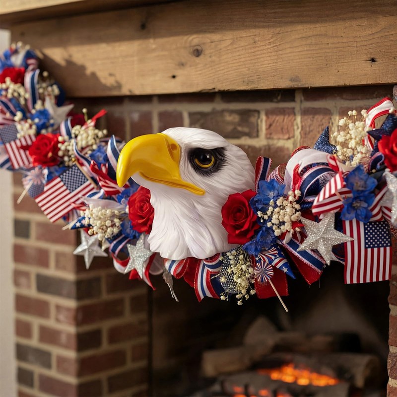 Yerliker 1 Pack Handcrafted Patriotic Eagle Head, 4th of July