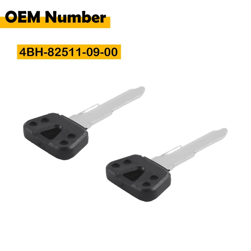 Etersec 4BH-82511-09-00 2-Pack Uncut Motorcycle Ignition Key Blanks Compatible with