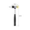 sourcing map Hammer Mallet Double-Faced Metal 23mm Non-Slip Grip Rubber