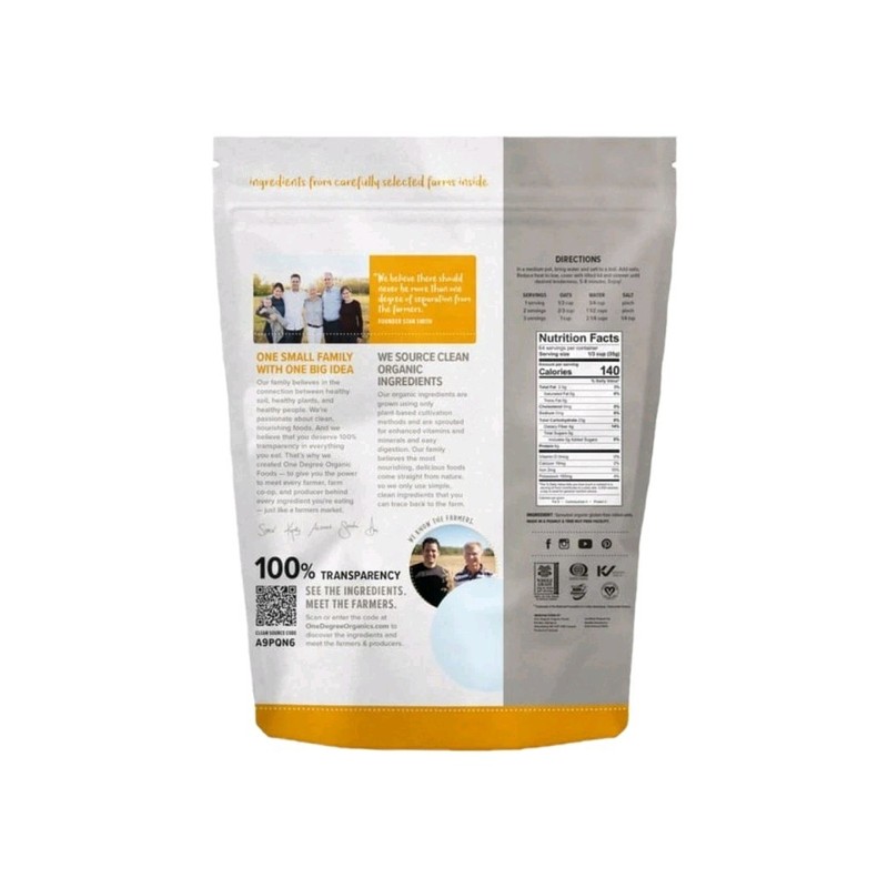 One Degree Organic Sprouted Gluten Free Rolled Oats 2 Pack