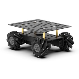 LewanSoul Mecanum Robot Chassis Car Kit with 360° Omnidirectional Wheel, Aluminum Alloy Frame, TT Motor, 66mm Omnidirectional Wheels, Robotic Moving Platform Robot Car DIY Kit (Unassembled)
