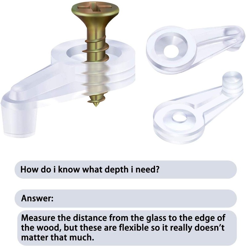 Glass Door Retainer Clips Kit for Cabinet Door, Glass Window,Offset