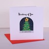 Embellished Christmas Greeting Card, Thinking of You at Christmas, Snow