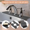Teenyyou 3 Hole Gray Faucet Mat for Kitchen Sink 16.1"