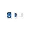 THOMAS SABO Women Ear studs blue stone silver 925 Sterling