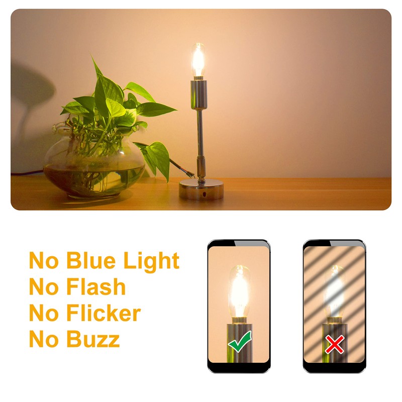 EQ Lighting Vintage Dimmable T6 LED Bulb, 60W Equivalent/6 Watt,