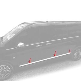 OMAC Side Door Trim Skirt Garnish for Mercedes Metris 2016-24 Long Stainless Steel 7X