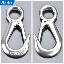 Alele 2Pack 0.5T Crane Scale Grab Hooks,Slip Hooks,Stainless Steel Lifting Hook Rigging Accessory
