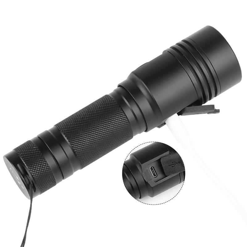 Telescopic Zoom Strong Light Flashlight High Brightness Power Display Portable
