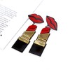 Lipstick Red Lip Dangle Earrings, Acrylic Statement Drop Earrings for