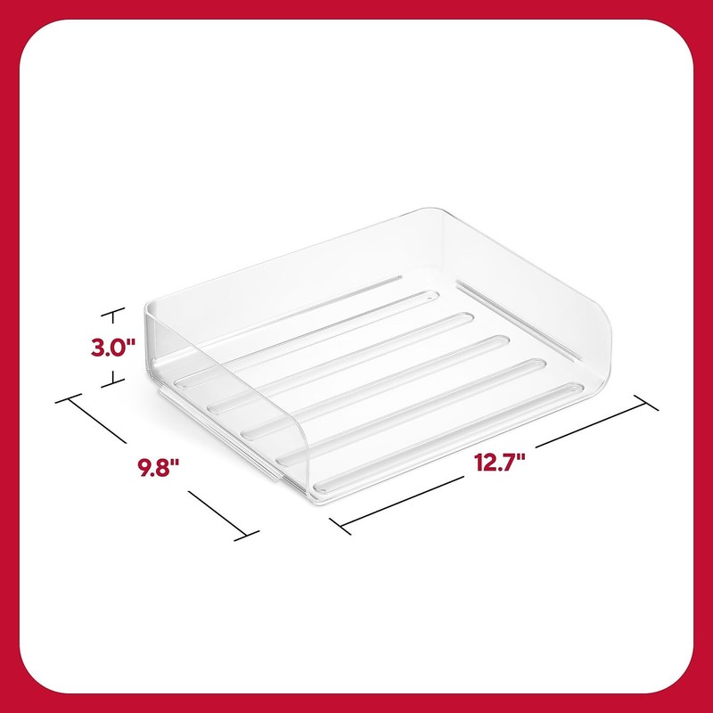 Staples Side Load Stackable Plastic Letter Tray, Clear, 1/Pack (TR62288)