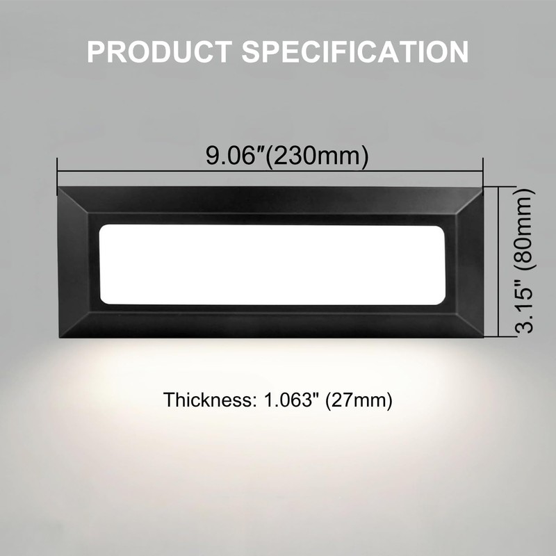ZONK LED Step Lights 110V-240V Line Voltage, 3W 4000K Non-dimmable