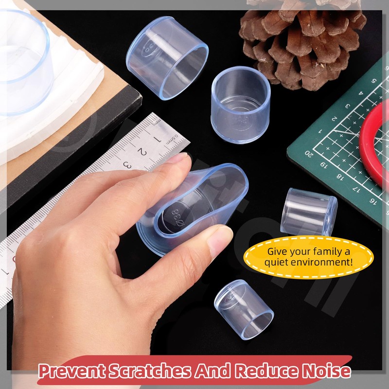 Hilitchi 20PCS Round Furniture Leg Caps 1.18" x 1" Anti-Slip