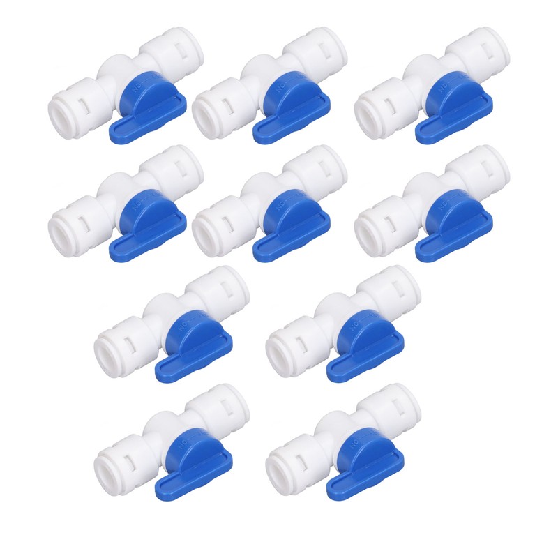 10Pcs Inline Shut Off Ball Valve 3/8in OD Plastic Quick