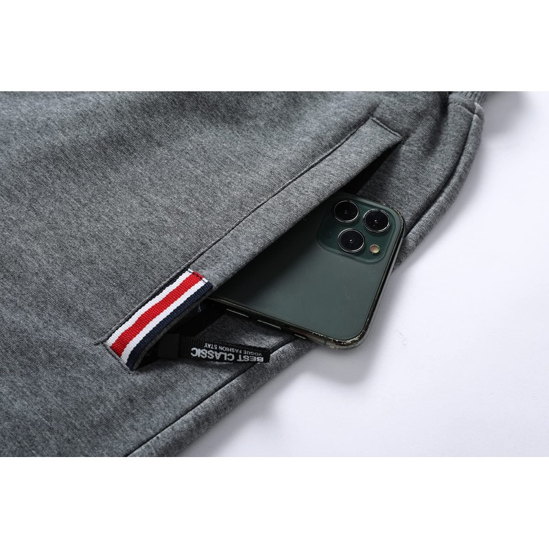 Tansozer Men's Sports Shorts with Zip, Black (black 01)