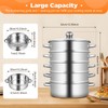 5-Tier Stainless Steel Steamer, 12.59" x 2.75" Cooking Tools Pan