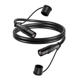 CERRXIAN CAT6 Shielded Ethercon Cable, 3.2 FT Professional Audio & Lighting RJ45 Male to Male Cable with Protective Caps, Grade Sound Transmission, 1000Mbps, Black