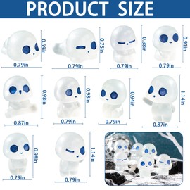 JAONLD Mini Aliens, 20 Pcs Mini Resin Figures Glow in the Dark Ghosts Elves Alien Toys Miniature Fairy Garden Accessories for Micro Landscape, Patio, Terrace, Yard Decoration(Blue, Green)