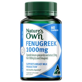 Nature's Own Fenugreek 1000mg Capsules 60 - Traditionally used to Support Healthy Appetite, Digestion & Breast Milk Production-Relieve Indigestion-Decrease & Clear Excess Mucous from Respiratory Tract
