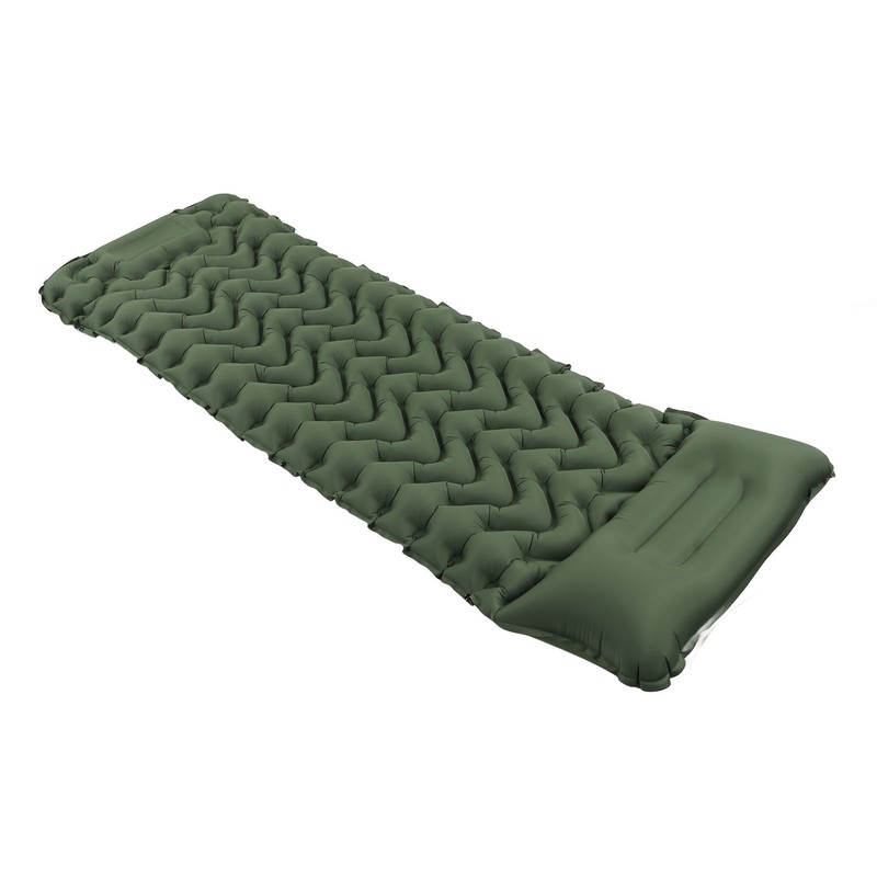 Inflatable Camping Sleeping Pad Green Leakproof Waterproof Portable Outdoor Camping