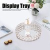 Crystal Cosmetic Makeup Tray 8in Round Display Tray Mirrored Metal