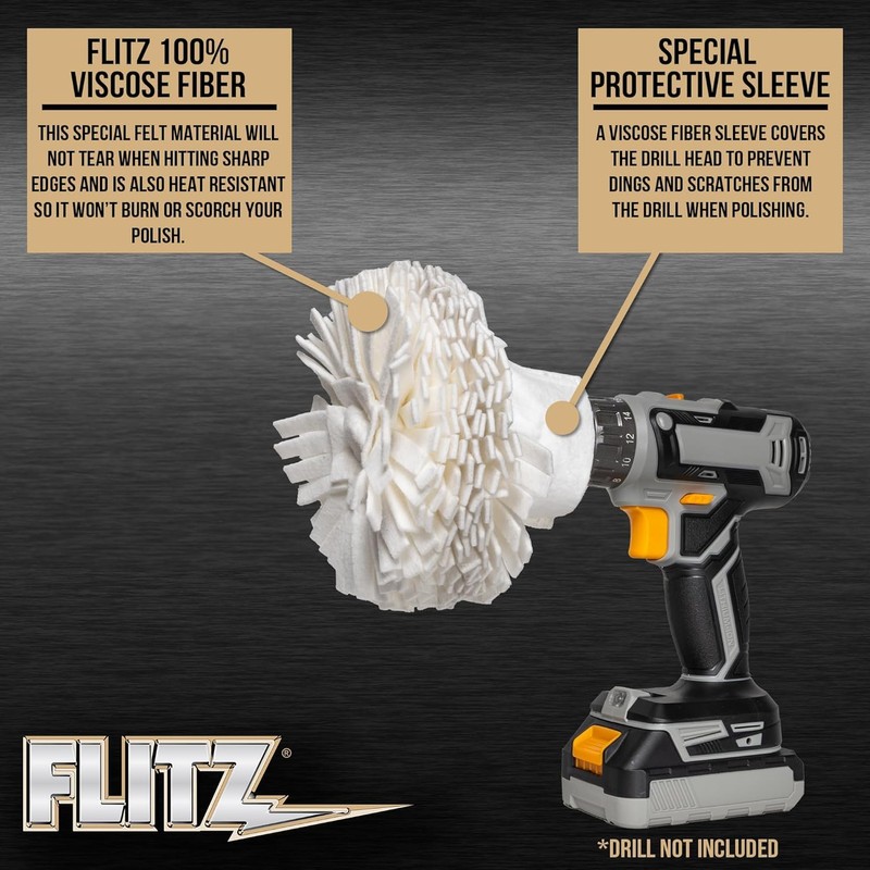 Flitz Buff Ball w/ 1.76oz Metal Polish Paste - 7in