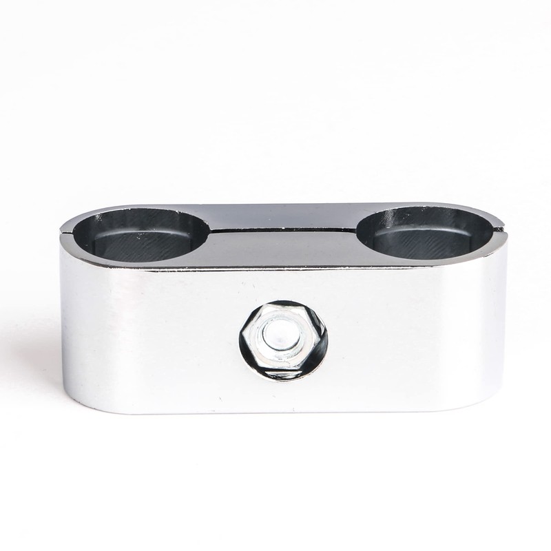 BQLZR 2x Double Hole Tube Clamp Pipe Round Tube Two-way