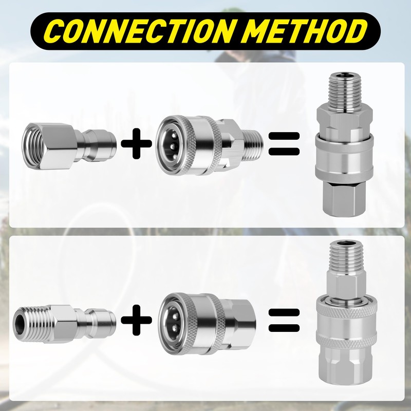 Qoroos 4 Sets NPT 1/4 Inch Quick Connect Pressure Washer