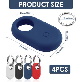 Case for SmartTag 2 with Keyring, 4 Pieces Smart Tag 2 Case, Anti-Scratch Portable Locator Tracker Case, Perfect Fit, Premium Material, Smart Tag 2 Protective Case for Children, Pets, Suitcase