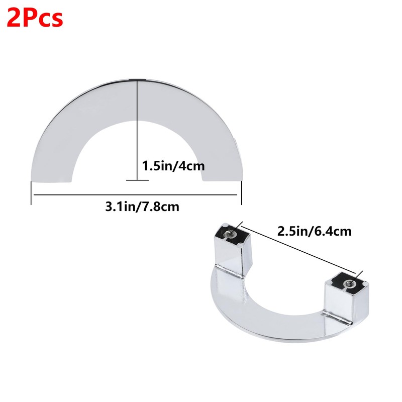 Geesatis 2 Pcs Semicircle Cabinet Handles Wardrobe Drawer Nickel Brushed