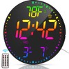 Large 12" Modern RGB Colorful LED Wall Clock, Large Digital