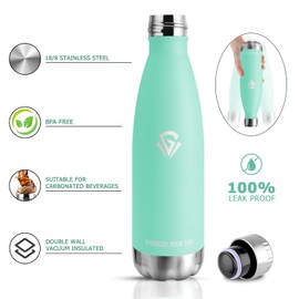 Drinking Bottle 750 ml, Insulated Flask Suitable for Carbonated Drinks, Thermos Flask, BPA-Free, Leak-Proof, Double-Walled Thermos Flask, for Fitness, Running, Office, Children, Adults, Camping